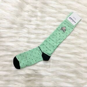 Soxfords Green Black Choco Chip Mints Polka Dot Knee High Socks